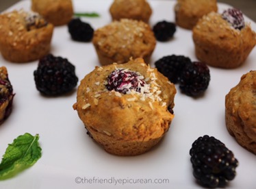 Blackberry Cardamom Muffins (vegan, gluten free)